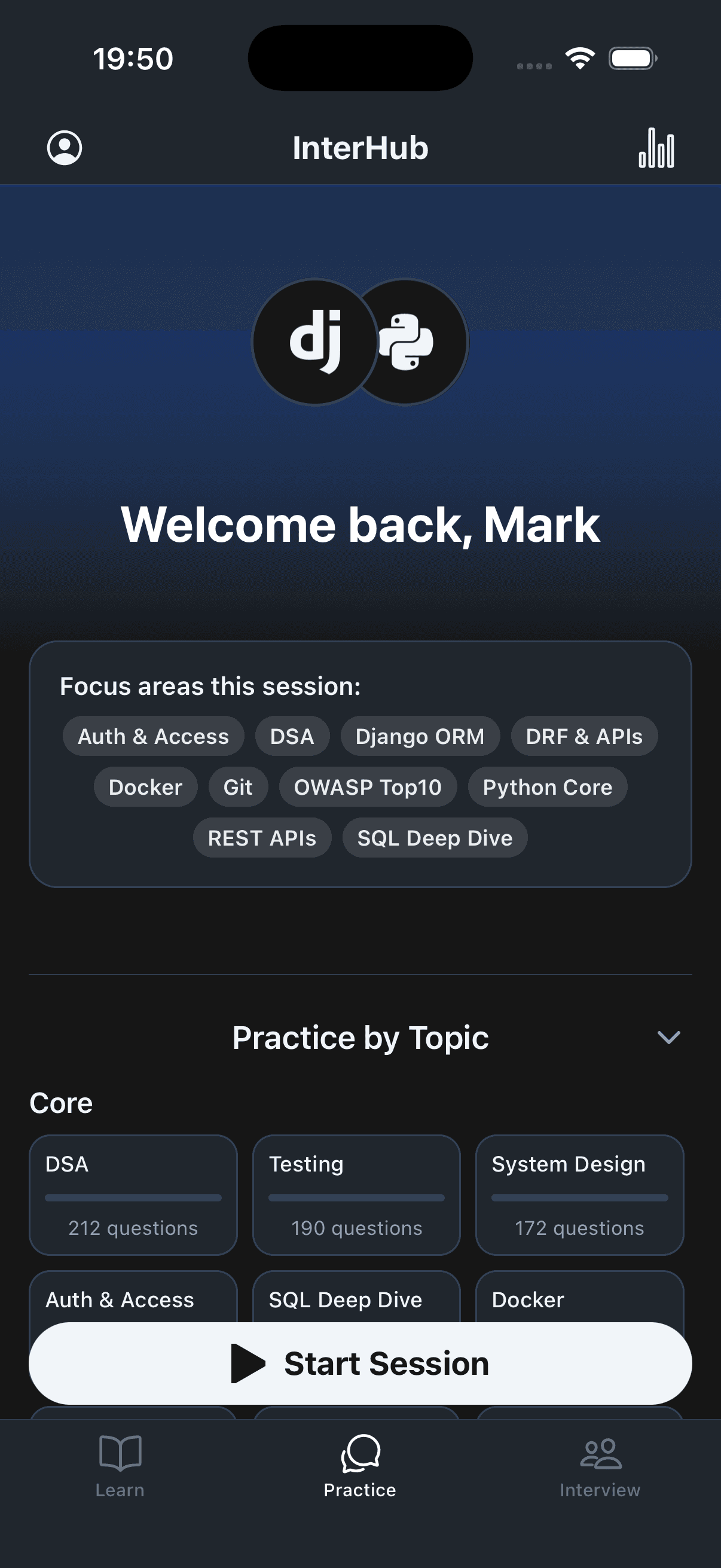 Adaptive learning sessions